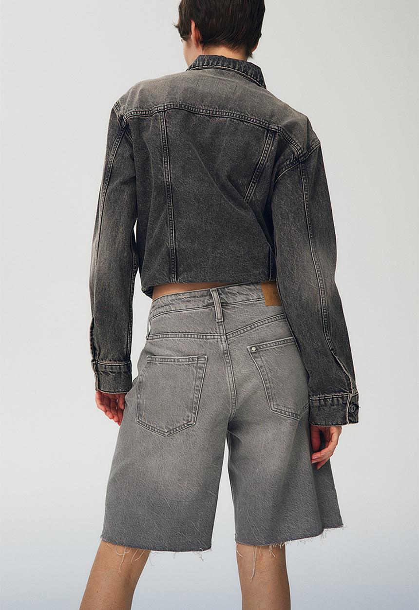 H&M - Baggy low denim shorts - grey
