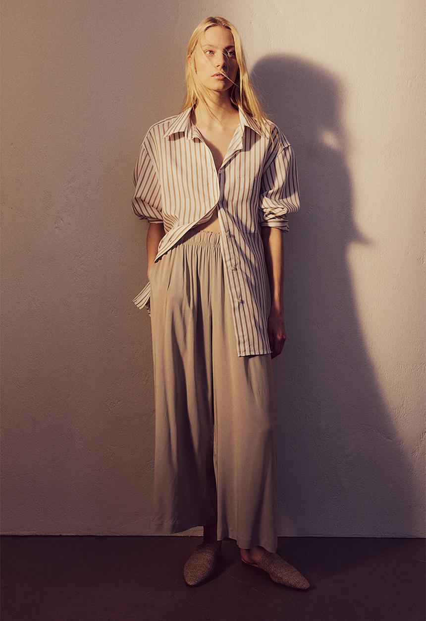 H&M - Cropped pull-on trousers - beige
