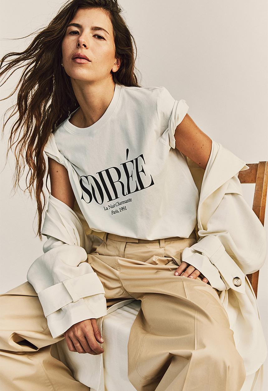 H&M - Cotton T-shirt - white soirée