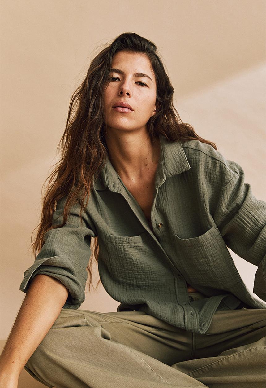 H&M - Cotton shirt - khaki green