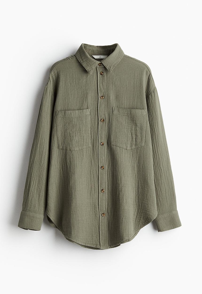 H&M - Cotton shirt - khaki green