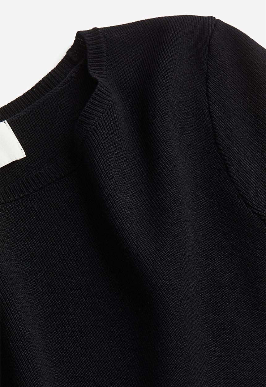 H&M - Fine-knit t-shirt - black