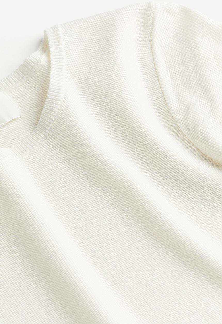 H&M - Fine-knit T-shirt - white