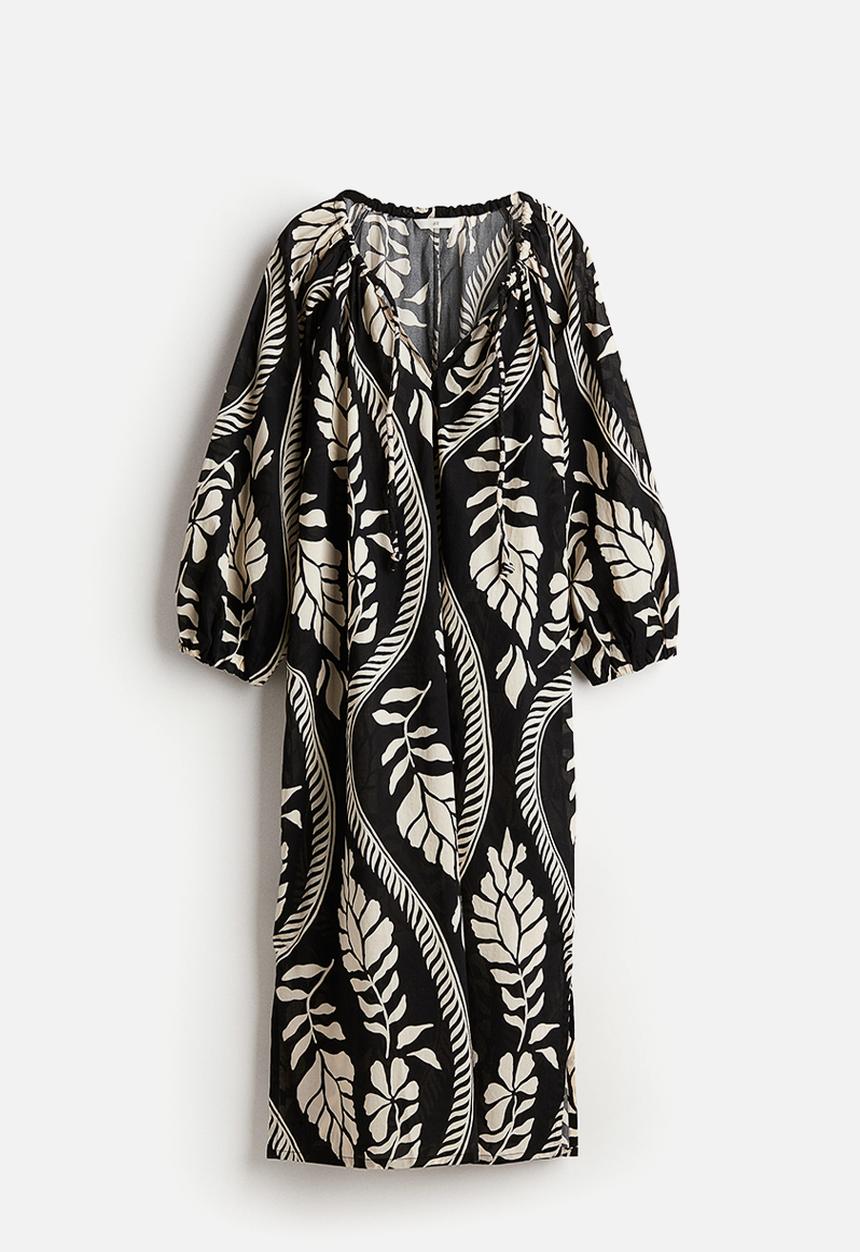 H&M - Cotton dress - black patterned