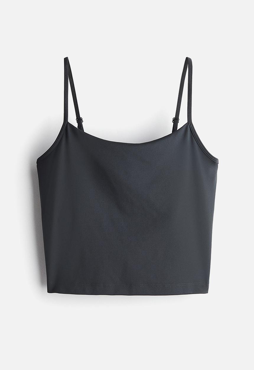 H&M - Drymove™ cropped sports vest top - grey