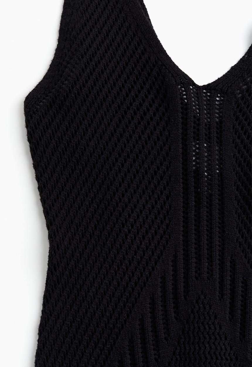 H&M - Crochet-look dress - black