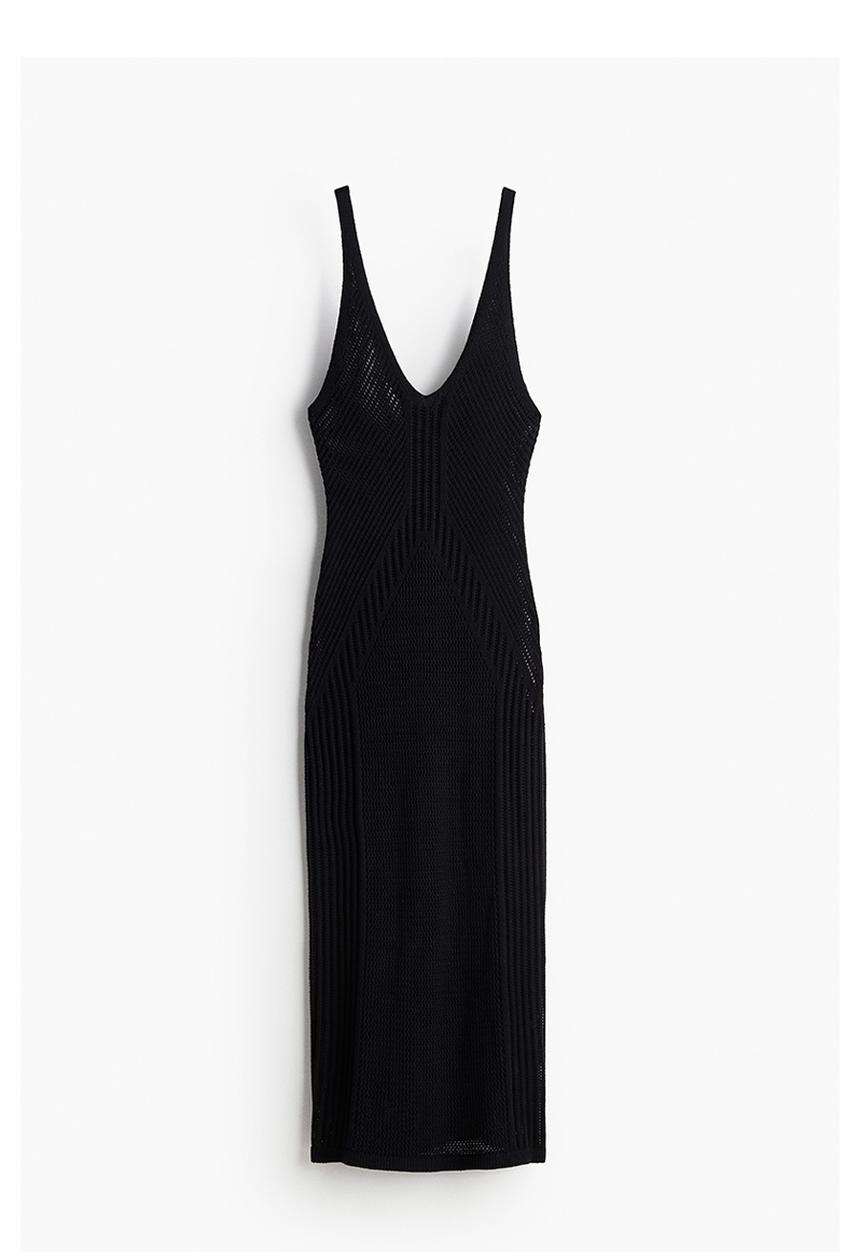 H&M - Crochet-look dress - black