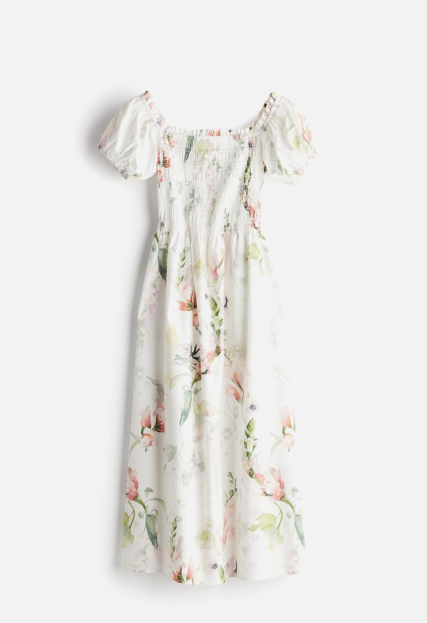 H&M - Off-the-shoulder poplin dress - white