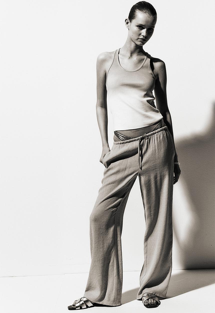 H&M - Crêpe pull-on trousers - beige