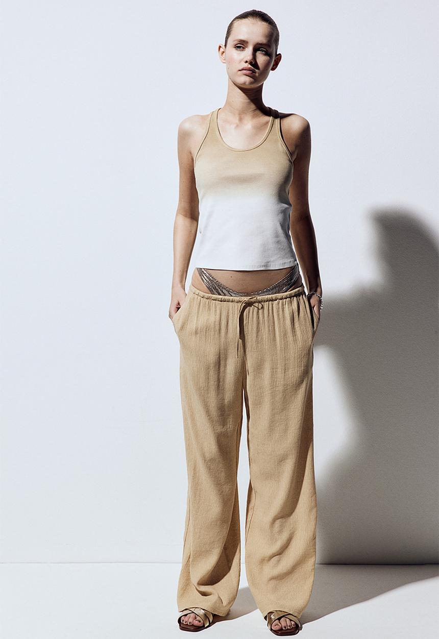 H&M - Crêpe pull-on trousers - beige