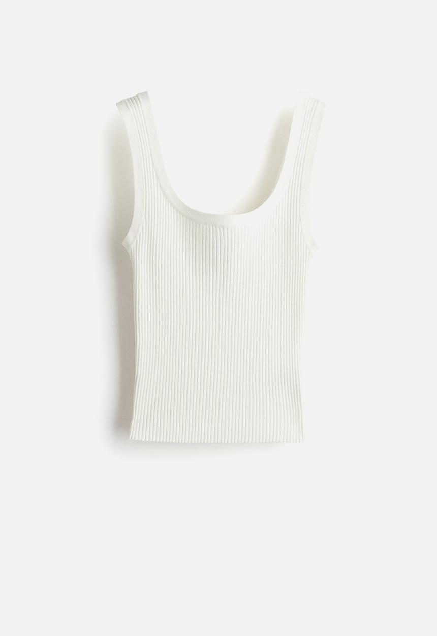 H&M - Rib-knit vest top - white