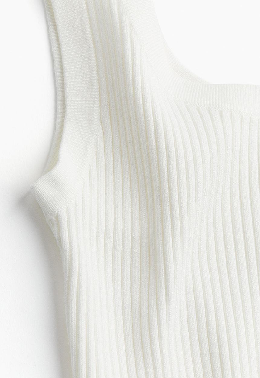 H&M - Rib-knit vest top - white
