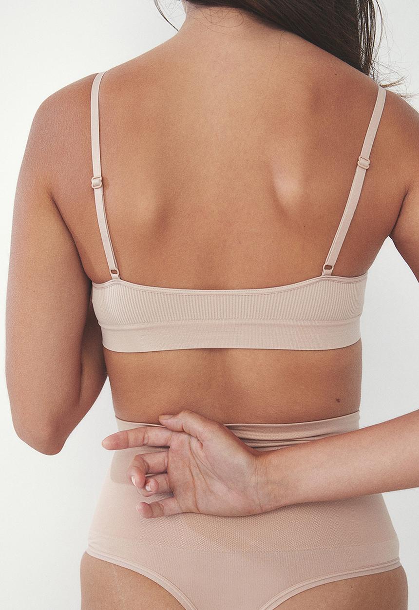 H&M - Seamless padded soft bra - beige