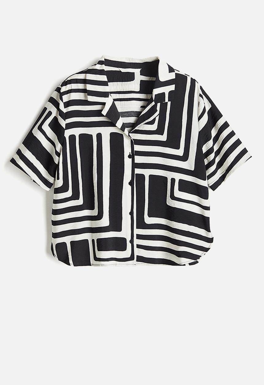 H&M - Resort shirt - Black Patterned
