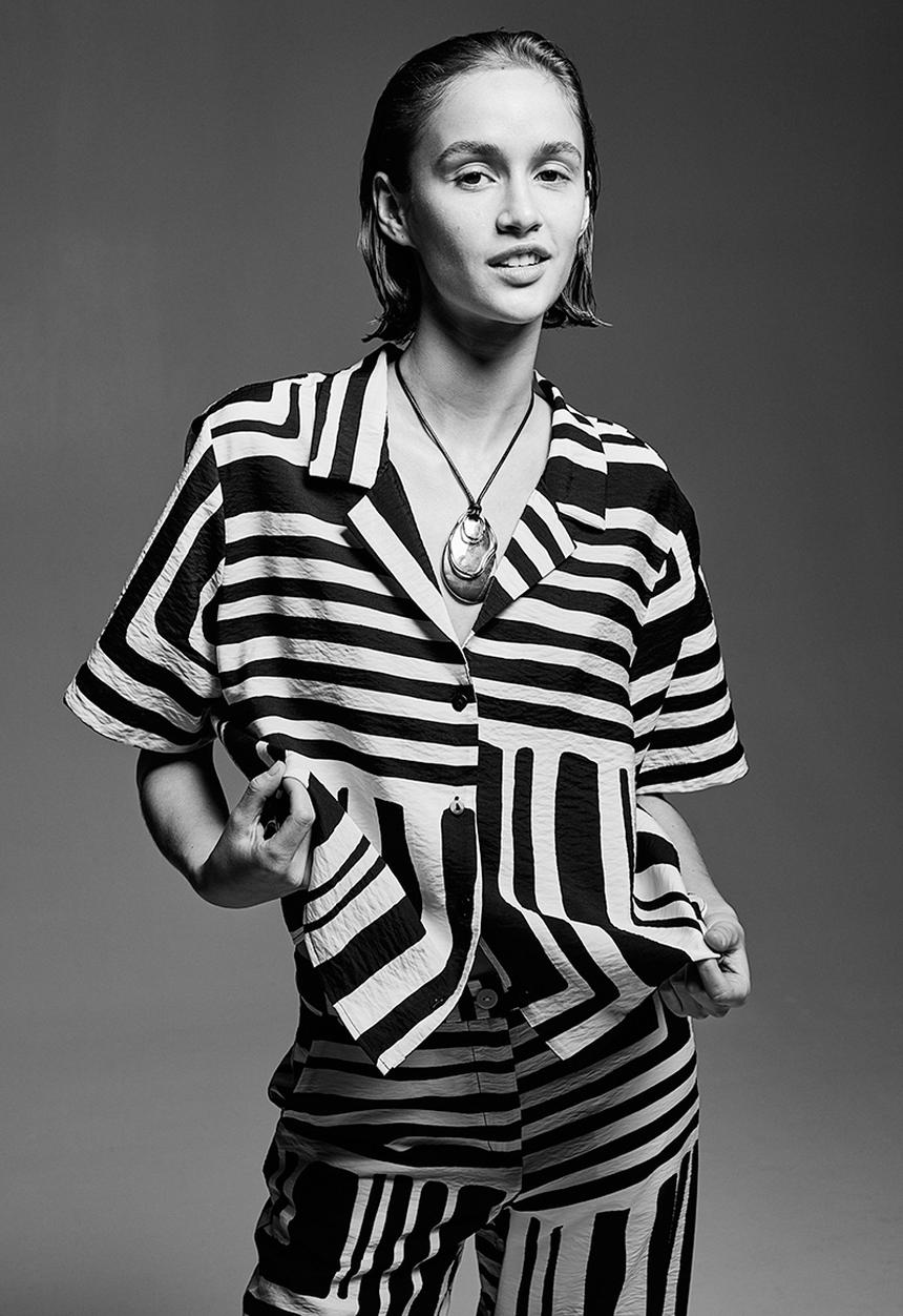 H&M - Resort shirt - Black Patterned