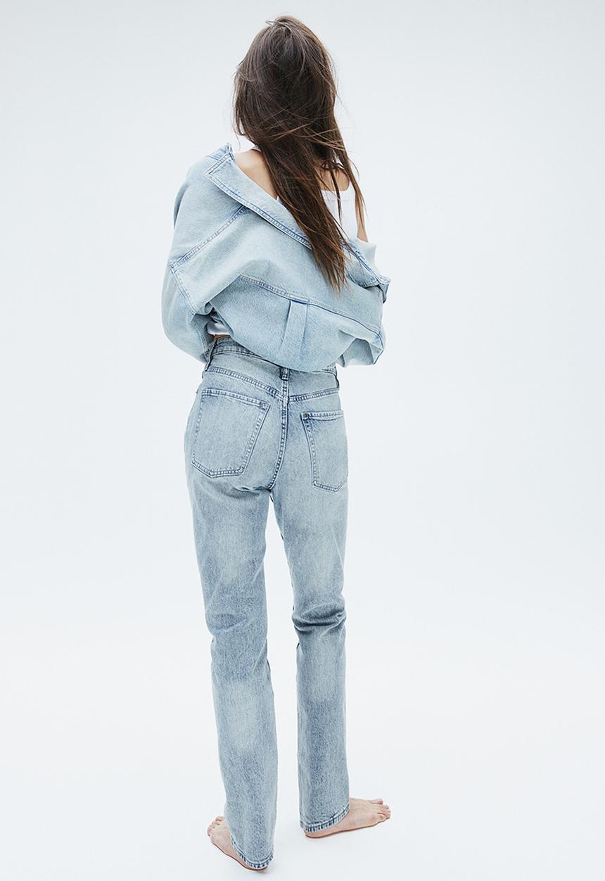 H&M - Slim straight high jeans - blue