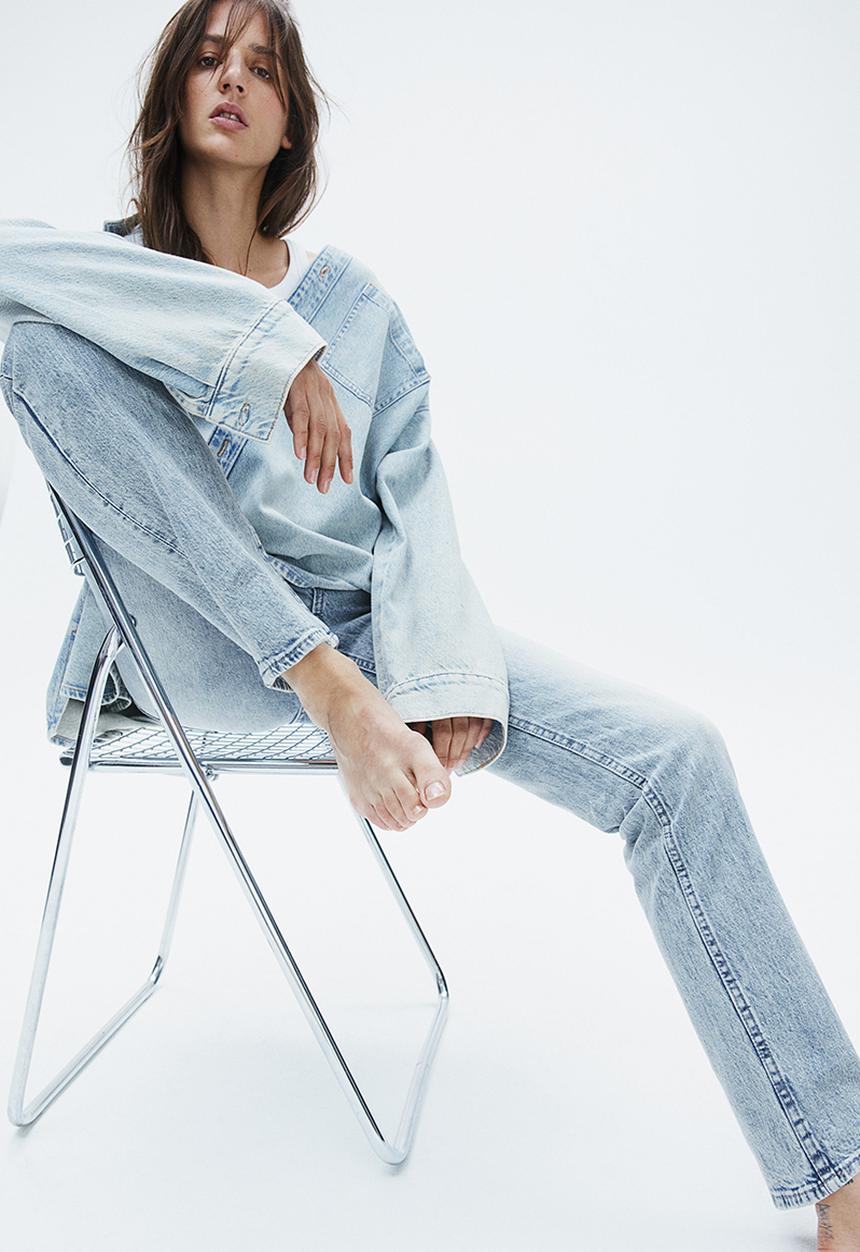 H&M - Slim straight high jeans - blue