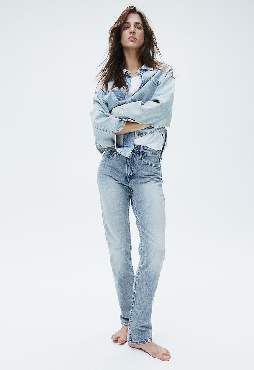 H&M - Slim straight high jeans - blue