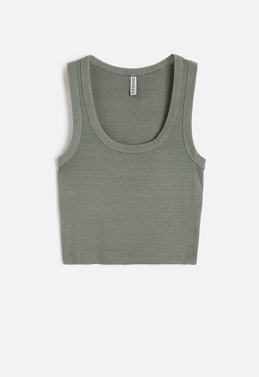 H&M - Short vest top - green