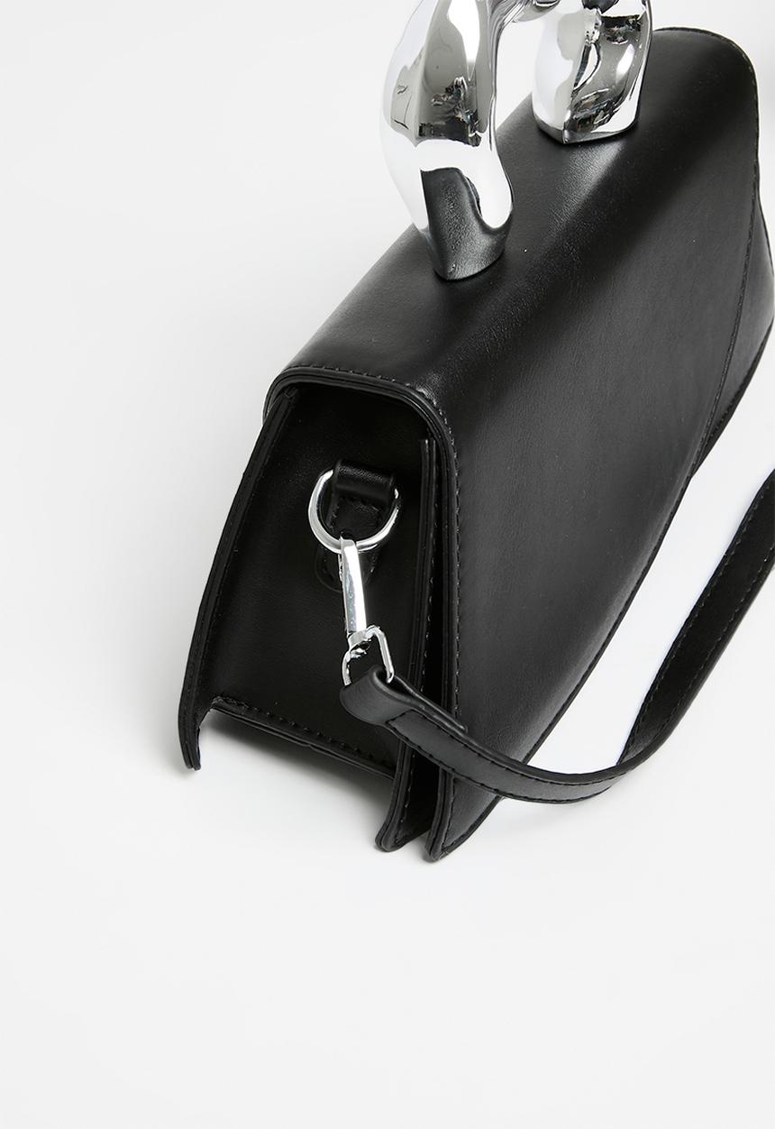 Superbalist - Metal handle crossbody bag - black