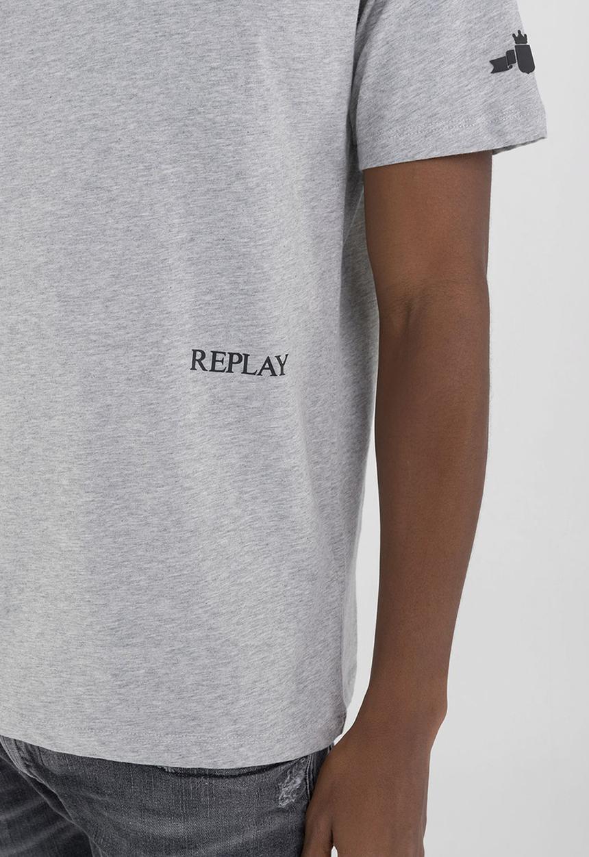 Replay - T-Shirt Regular - Light Grey Melange