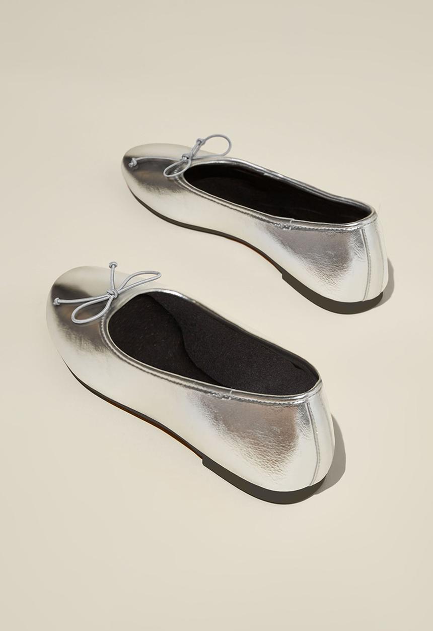 Cotton On - Amy round ballet - silver textured
