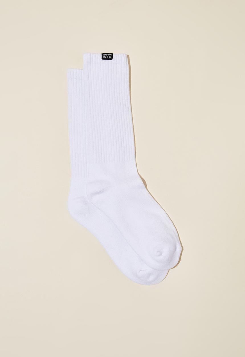 Cotton On - Active Tube Sock - White Pip