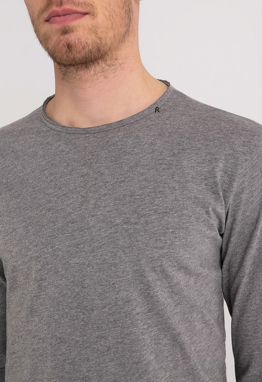 Replay - T-Shirt Manica Lunga Regular - Dark Grey Melange