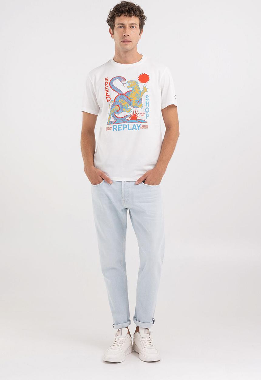 Replay - T-Shirt Regular - Natural White