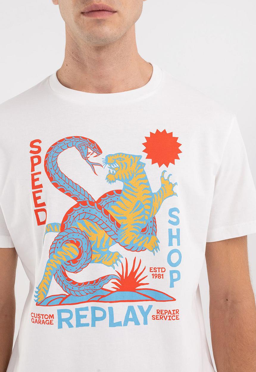 Replay - T-Shirt Regular - Natural White