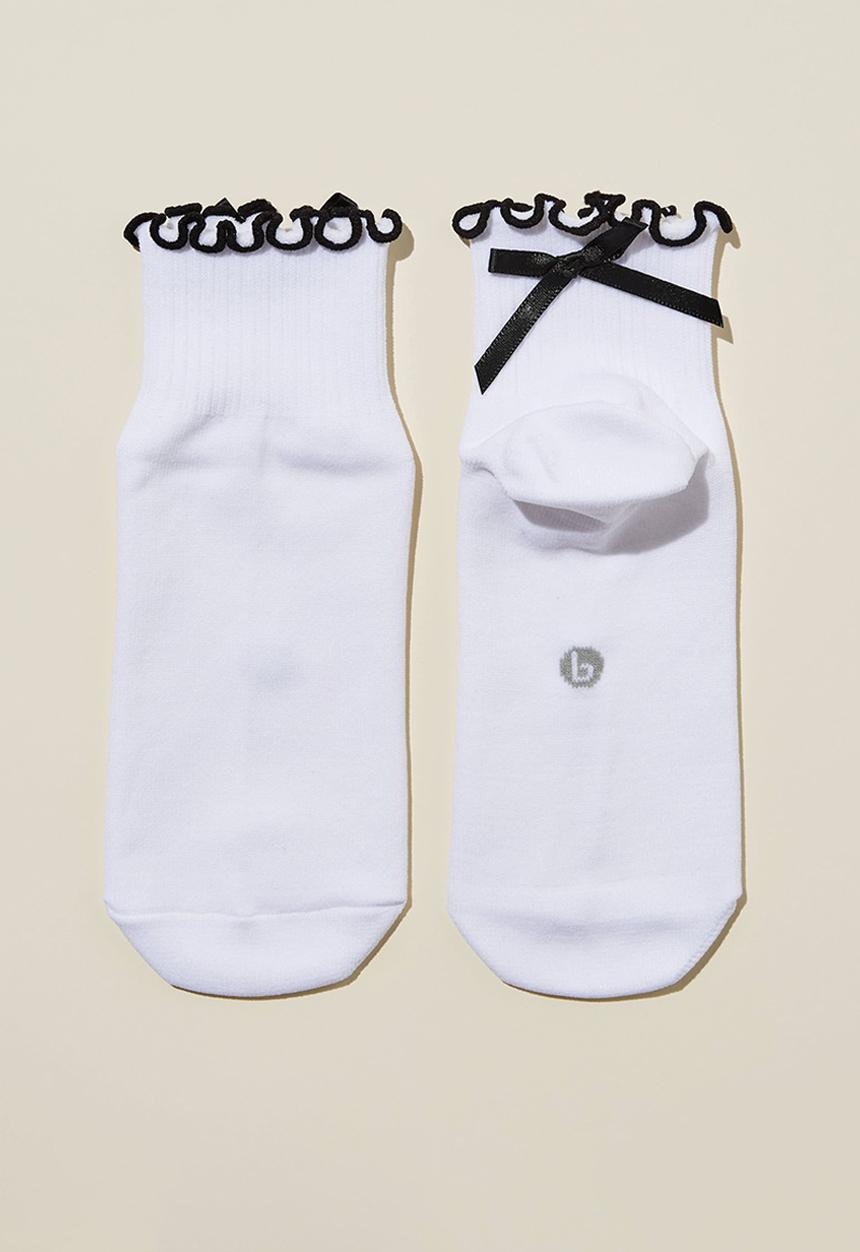 Cotton On - Active Frill Bow Sock - White