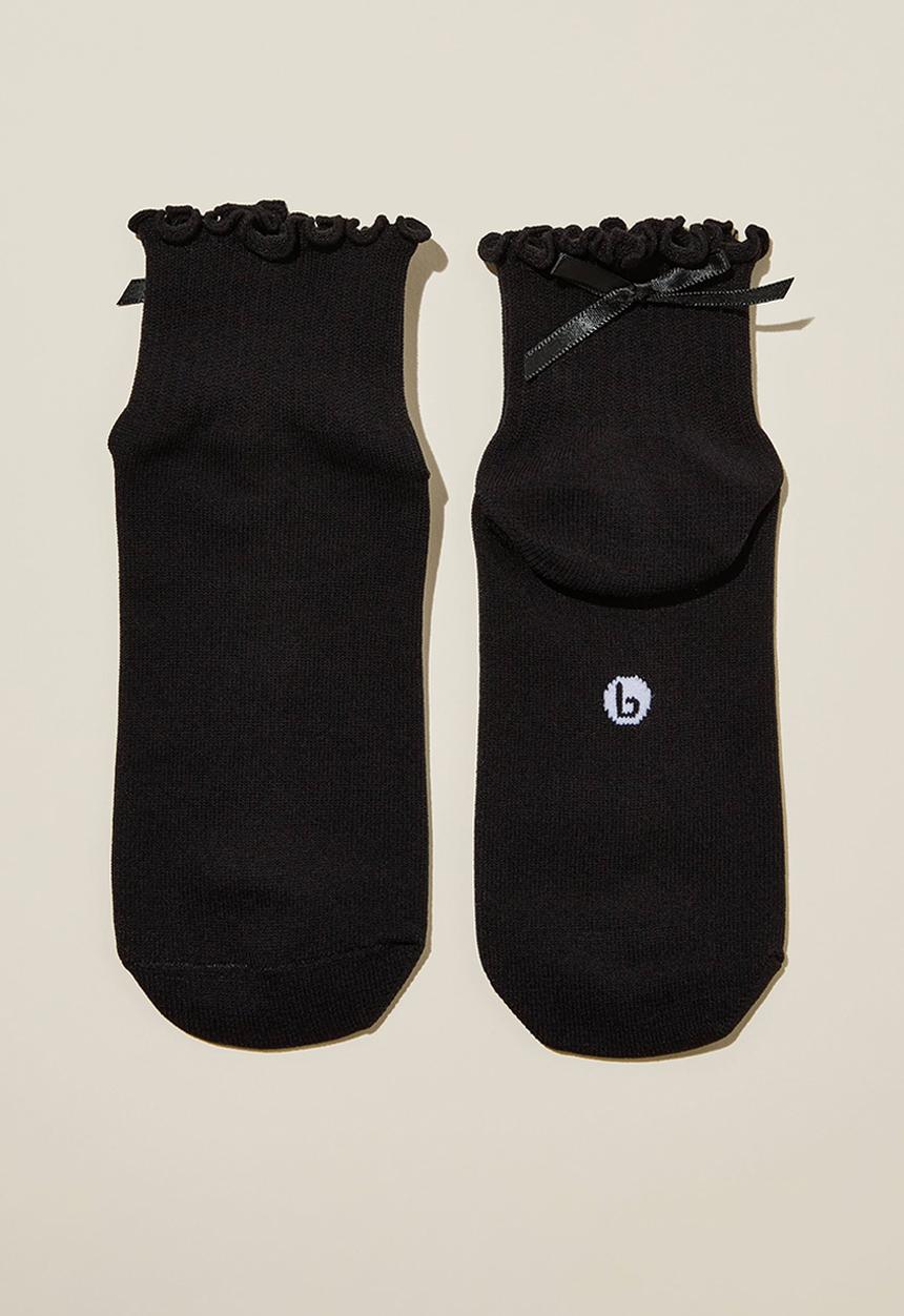 Cotton On - Active Frill Bow Sock - Black