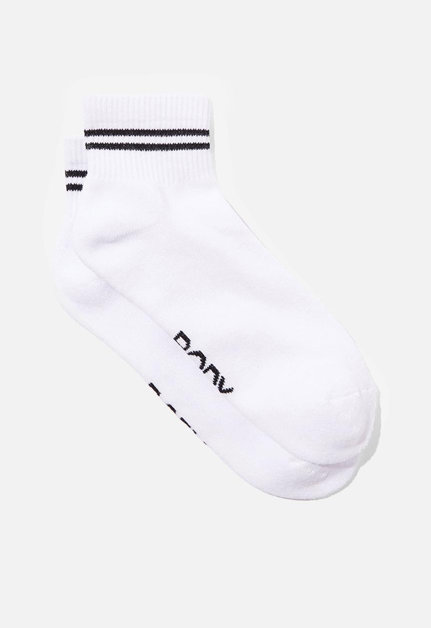 Cotton On - Body Mid Crew Rib Sock - White/Black