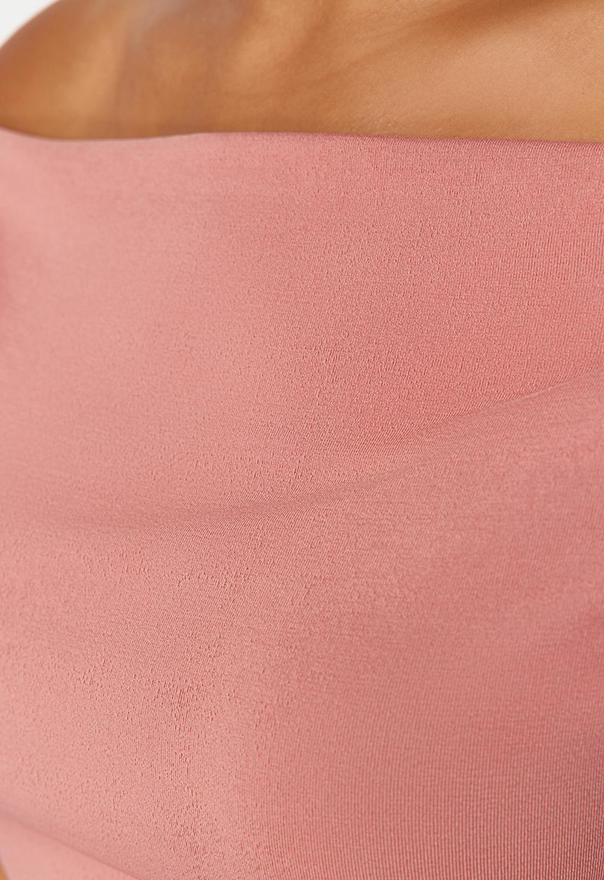 Trendyol - Boat Collar Knitted Blouse - Dusty Rose