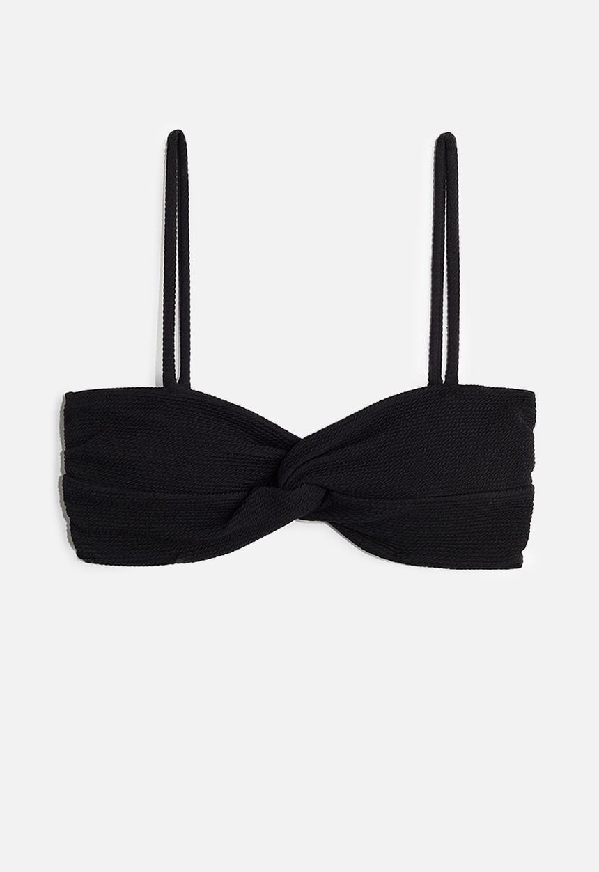 H&M - Padded twist-detail bikini top - black