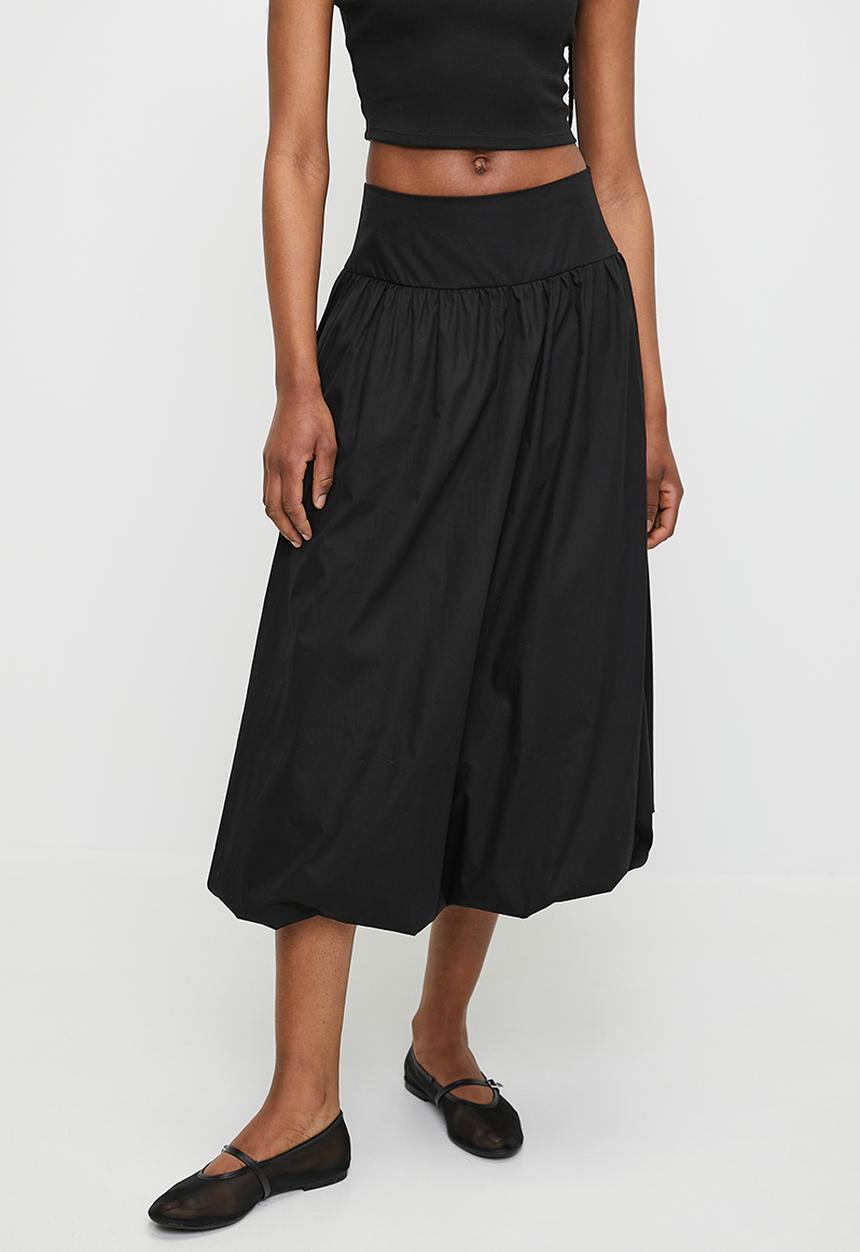 Superbalist - Deep waist midi bubble skirt - black