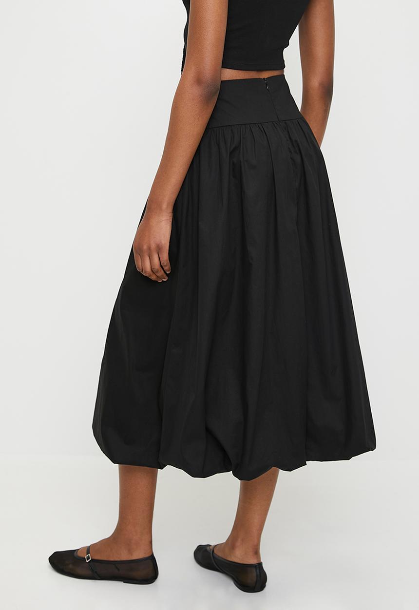 Superbalist - Deep waist midi bubble skirt - black