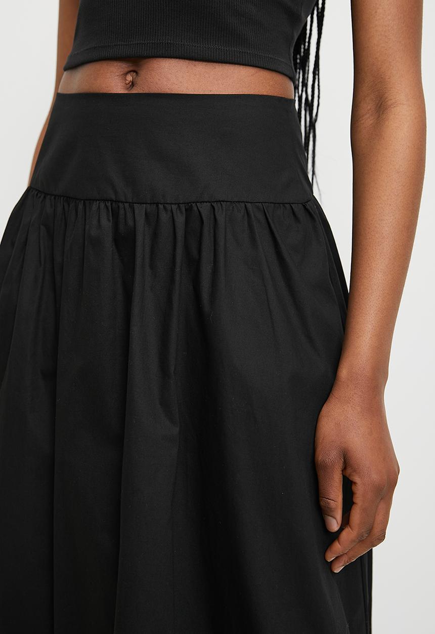 Superbalist - Deep waist midi bubble skirt - black