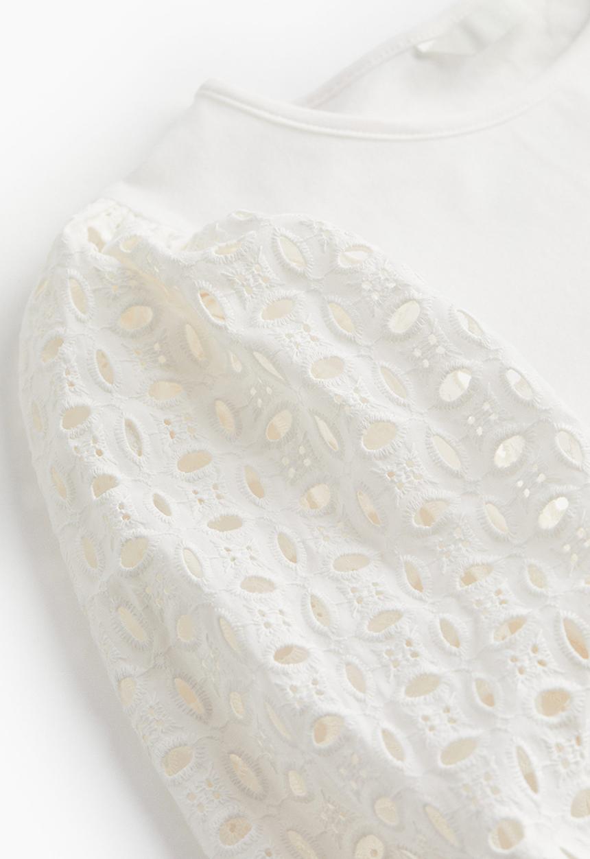 H&M - Puff-sleeved top - white