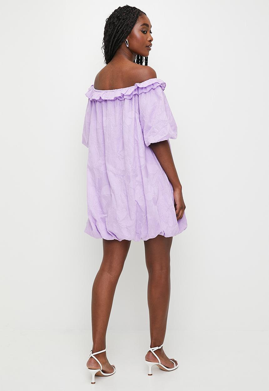 MILLA - Ruffle bardot mini dress - lavendula