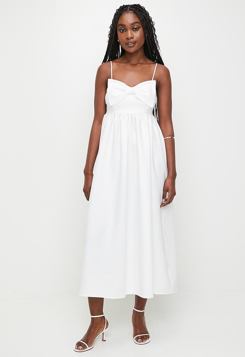 MILLA - Bow Detail Midi Dress - white