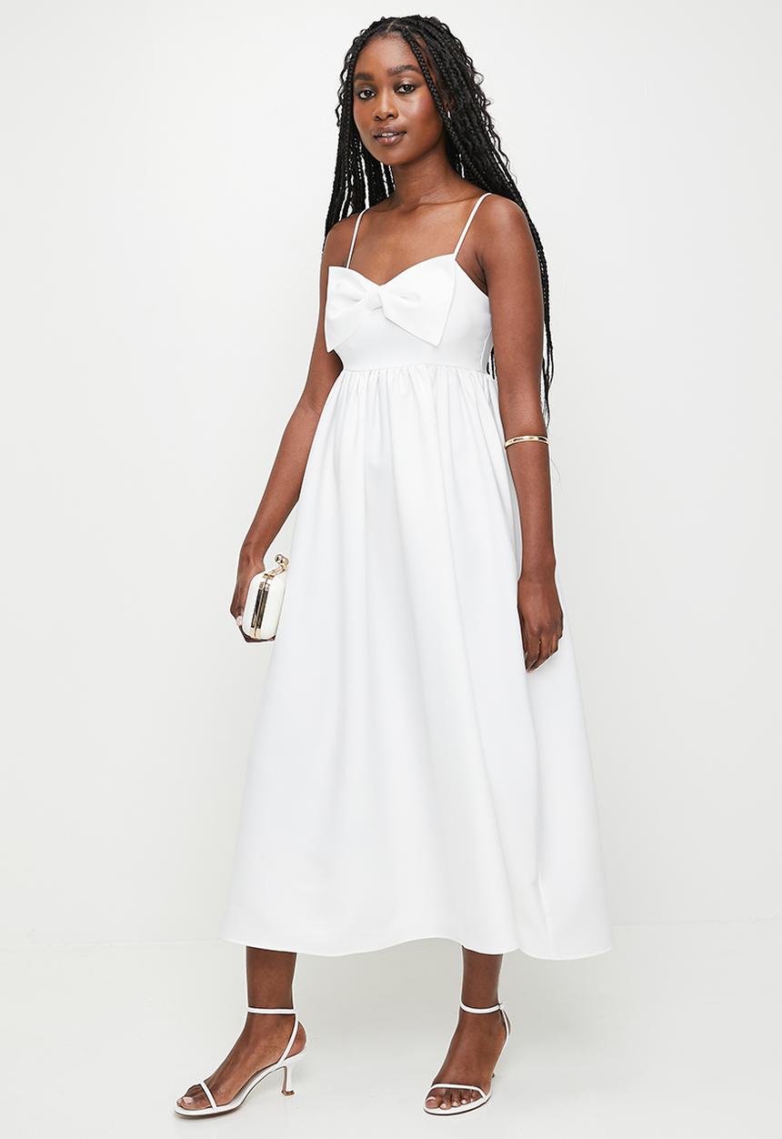MILLA - Bow Detail Midi Dress - white