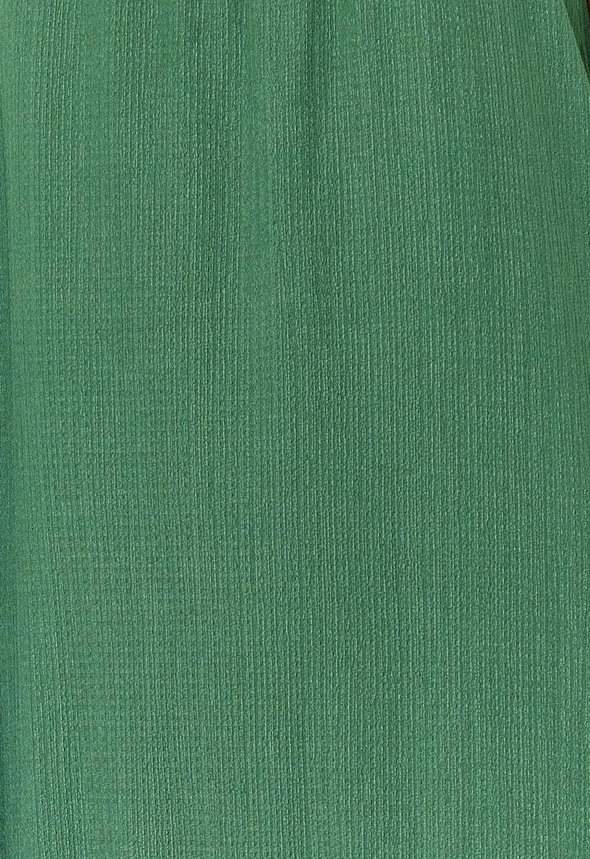 Trendyol - Straight Back Detailed Strappy Wrapped Textured Maxi Knitted Dress - Green