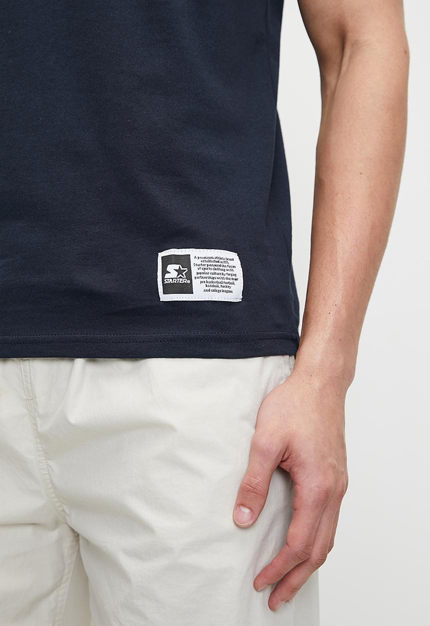 Starter - Starter Round Neck Core Logo Tee - Navy/White