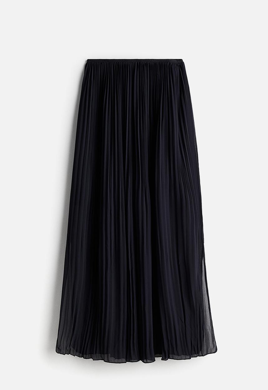 H&M - Pleated chiffon skirt - blue