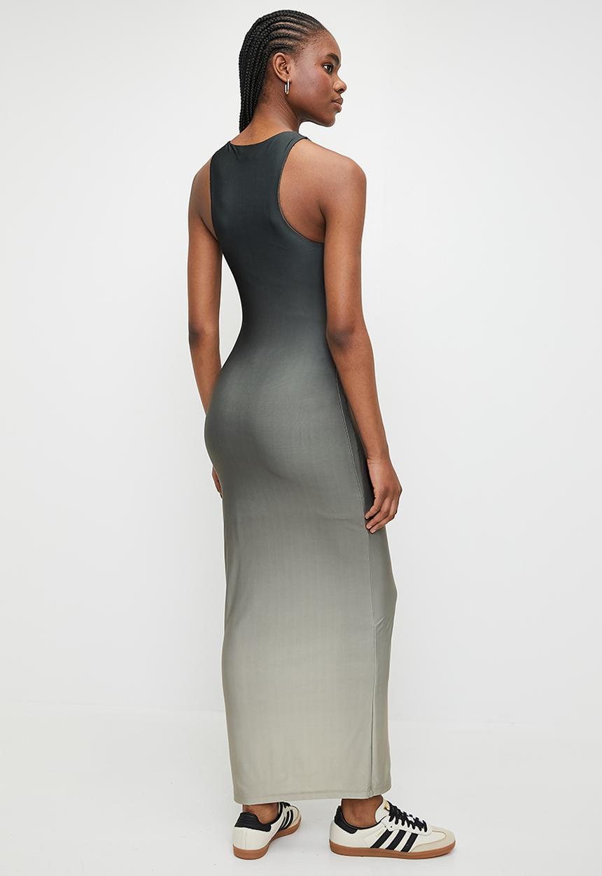 Superbalist - Racer Neck knit column maxi dress - Cafe Latte Ombre