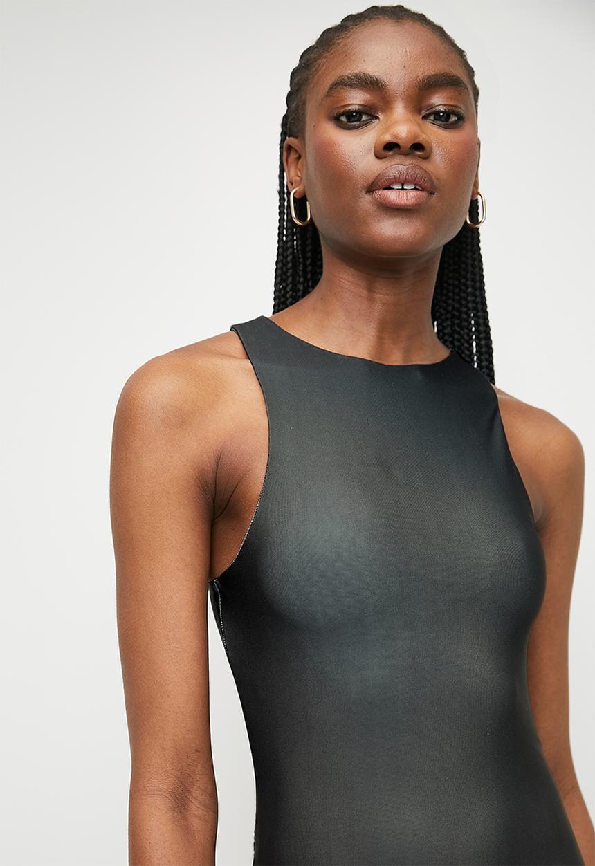 Superbalist - Racer Neck knit column maxi dress - Cafe Latte Ombre