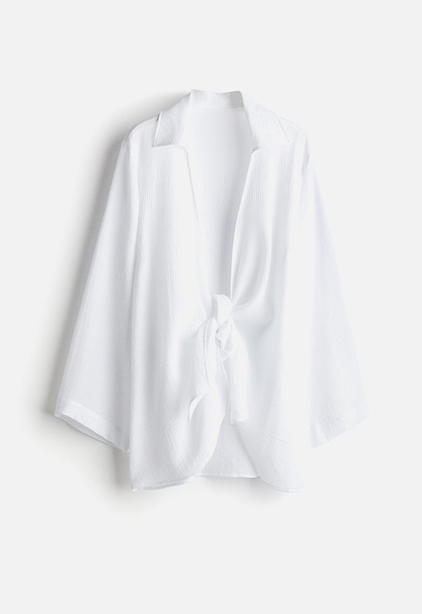 H&M - Tie-detail beach dress - white