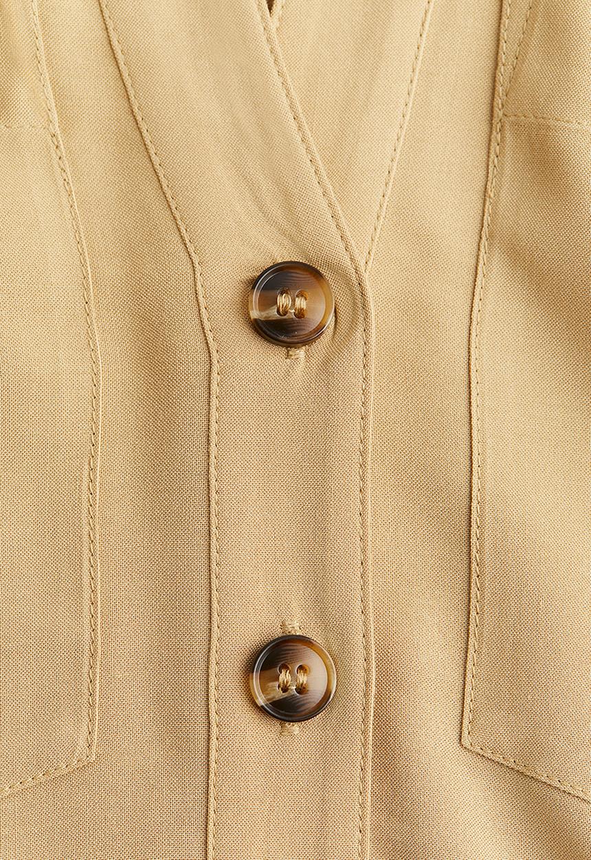 H&M - Tie-belt shirt dress - beige