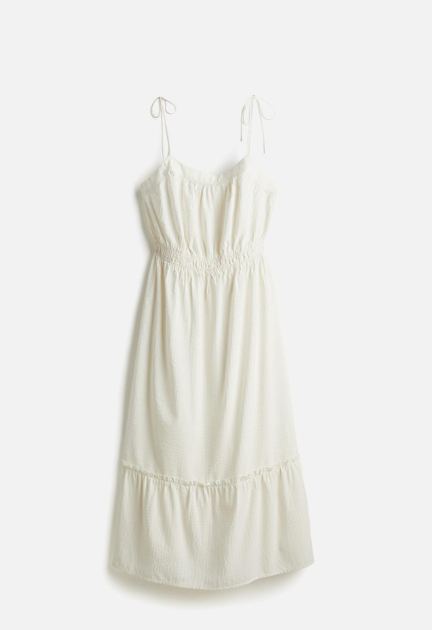 H&M - Tie-strap midi dress - white